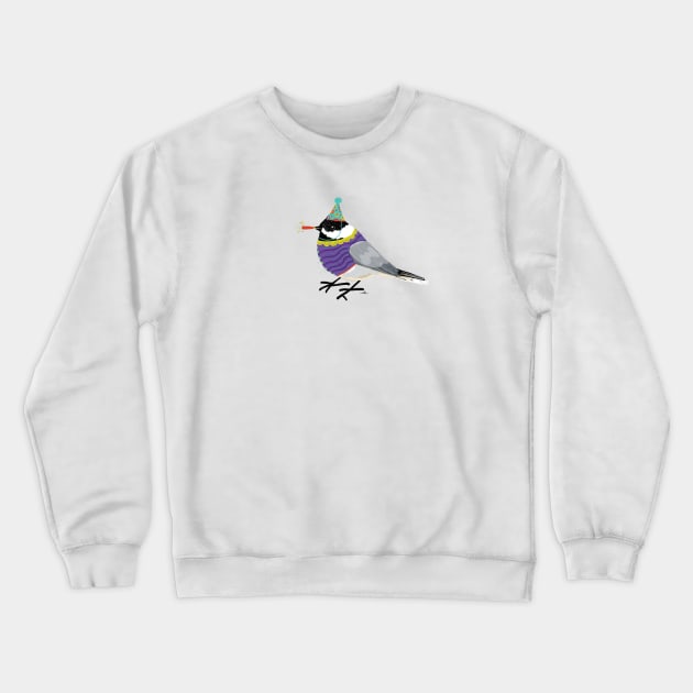 Birthday Chickadee Crewneck Sweatshirt by EmilyLaurelHarris